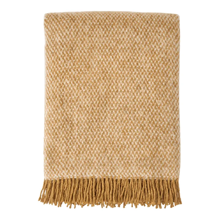 Sandstone wollen plaid 130x180 cm - Mosterd - Scandi Living