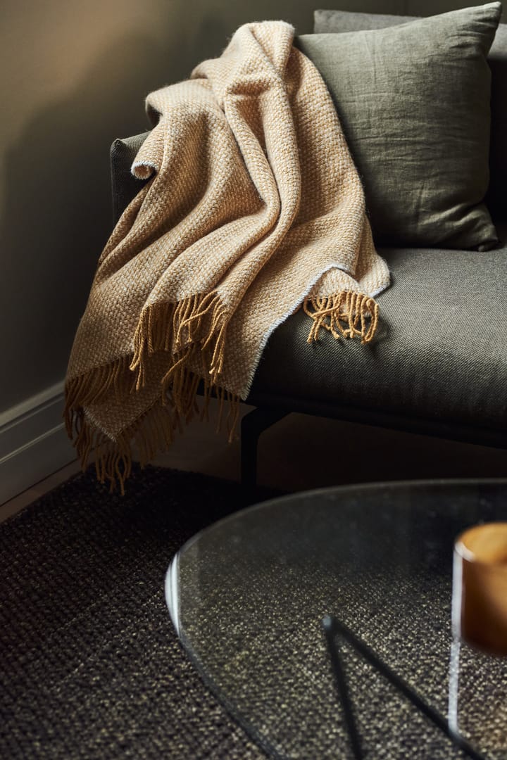 Sandstone wollen plaid 130x180 cm, Mosterd Scandi Living
