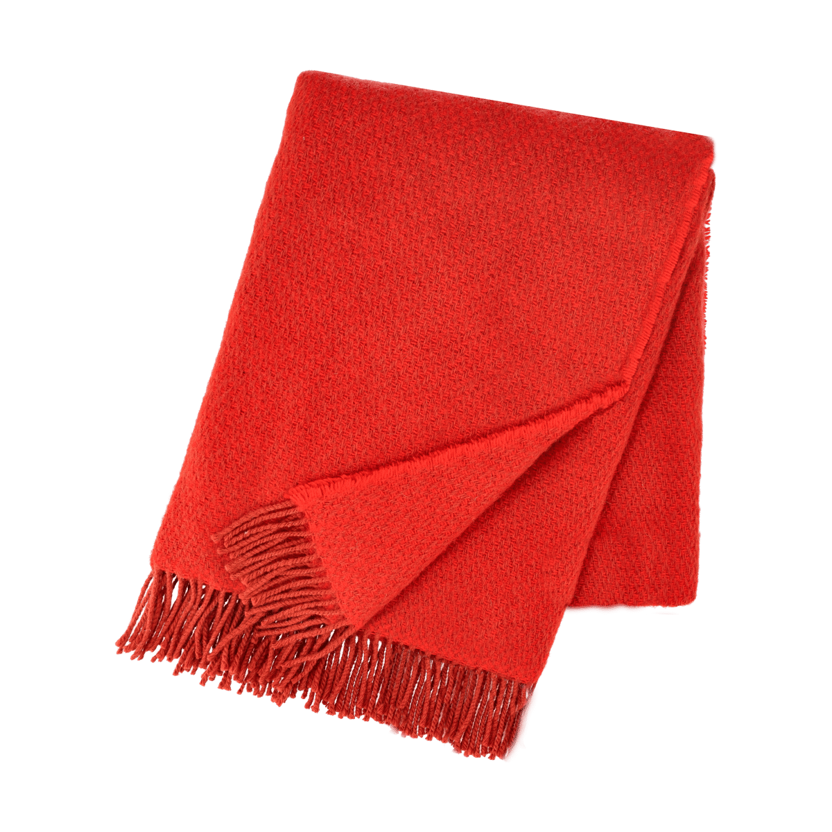 Scandi Living Sandstone wollen plaid 130x180 cm Rood