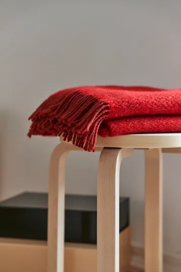 Sandstone wollen plaid 130x180 cm - Rood - Scandi Living