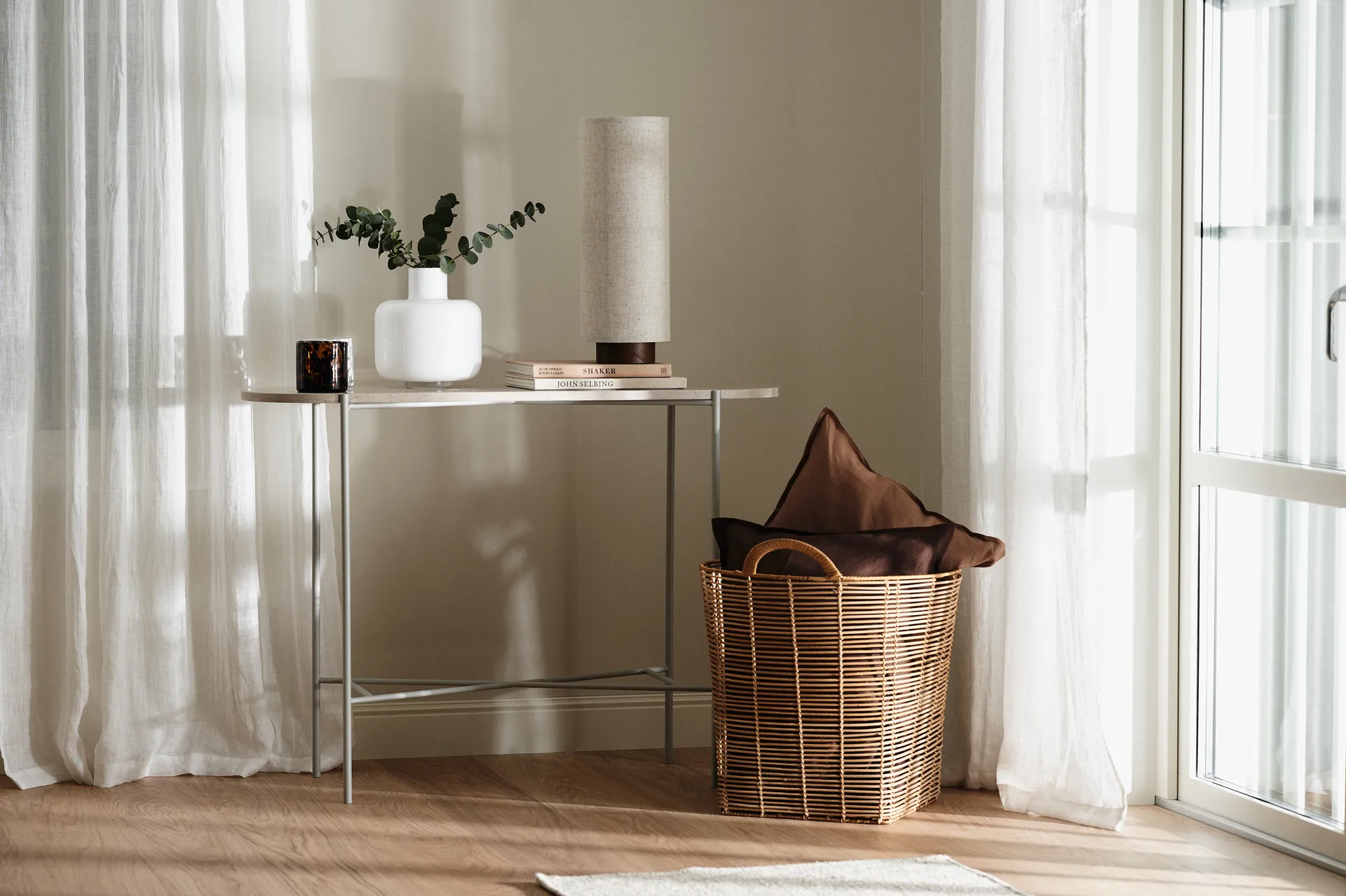 Serenity gordijn met multiband 129x250 cm, Wit Scandi Living