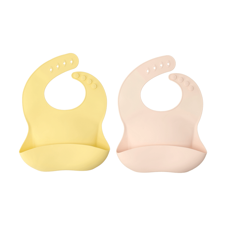 Silly slabbetje siliconen 2-pack - Blush-lemon - Scandi Living