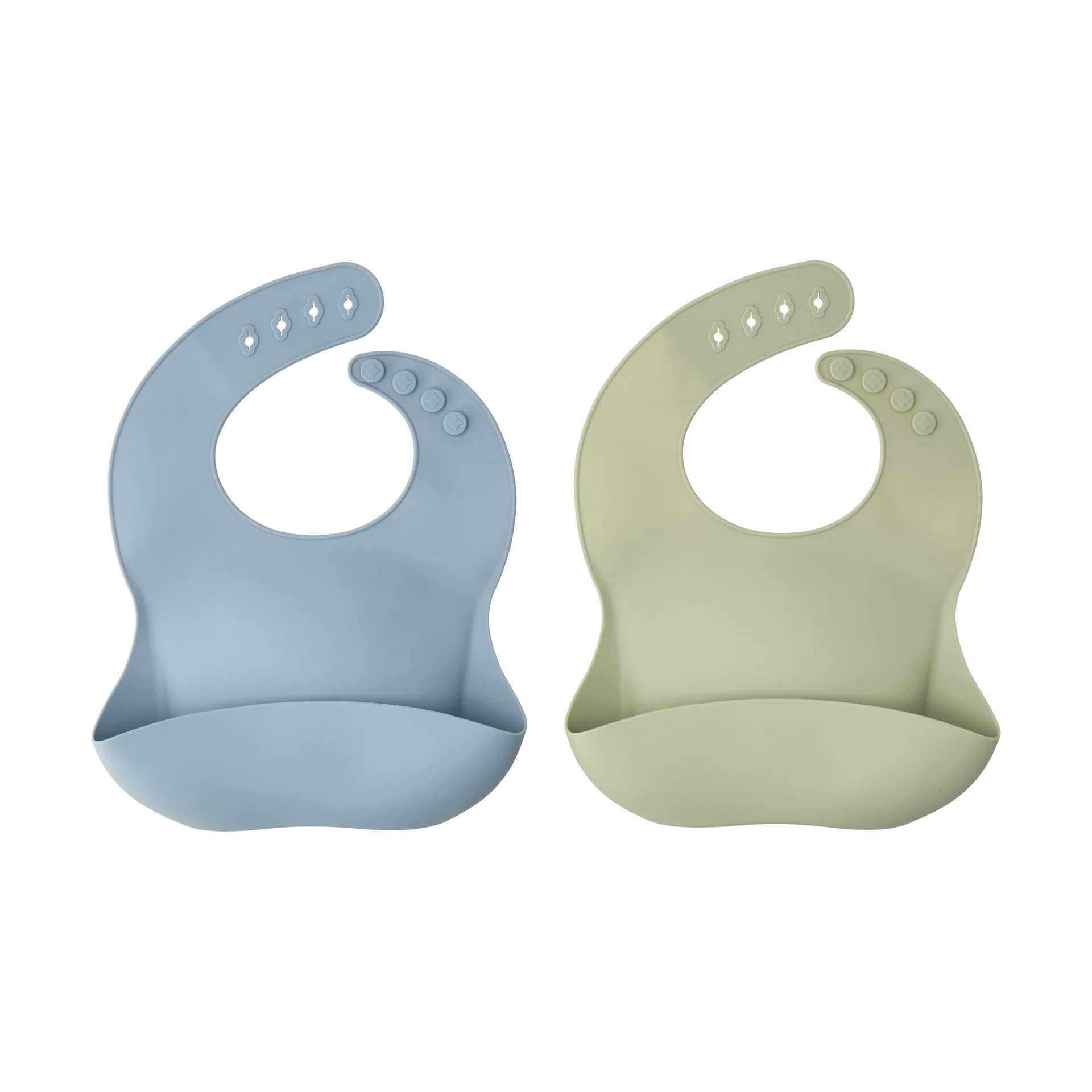 Silly slabbetje siliconen 2-pack, Green-blue Scandi Living