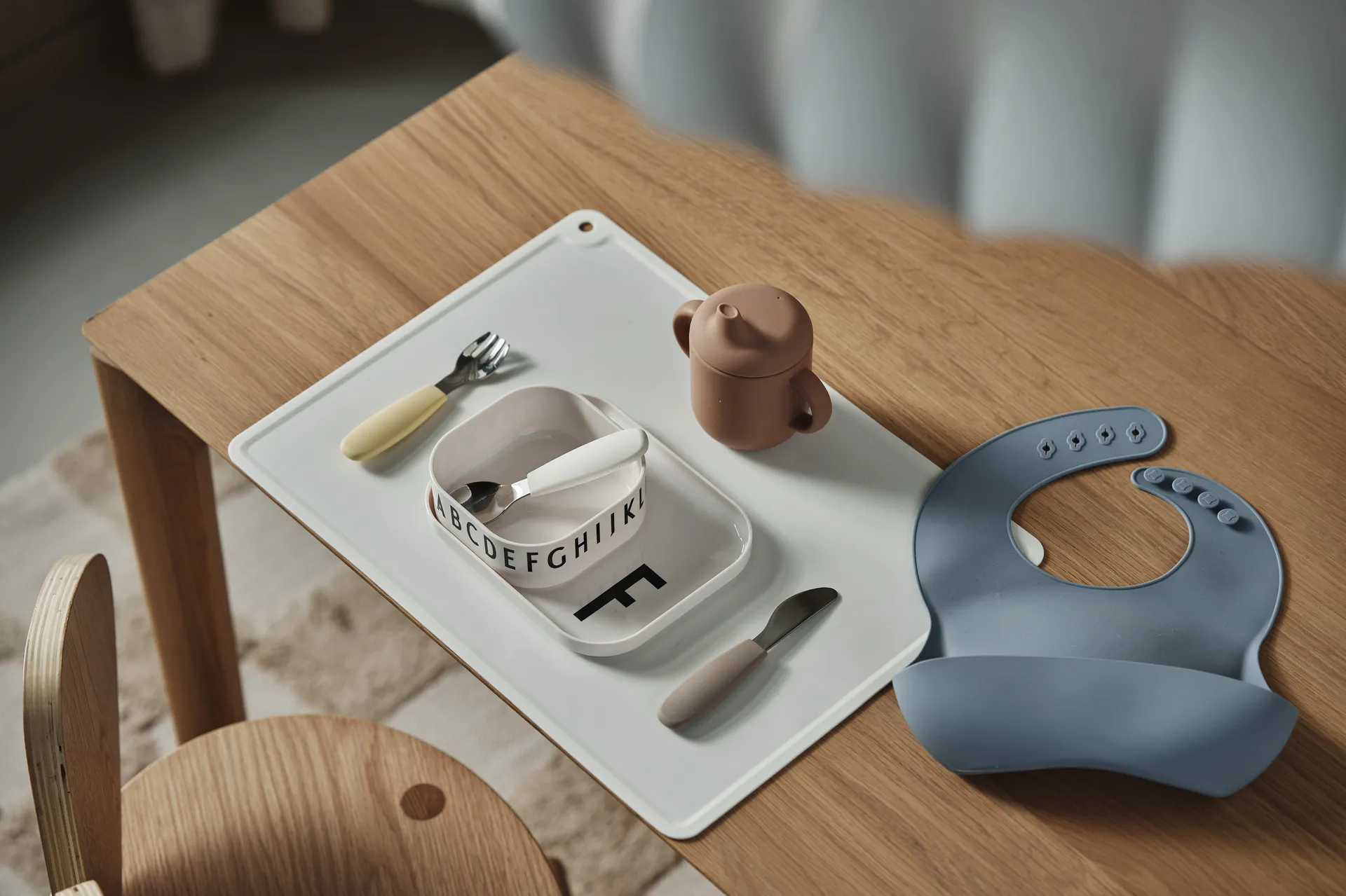 Silly slabbetje siliconen 2-pack, Green-blue Scandi Living