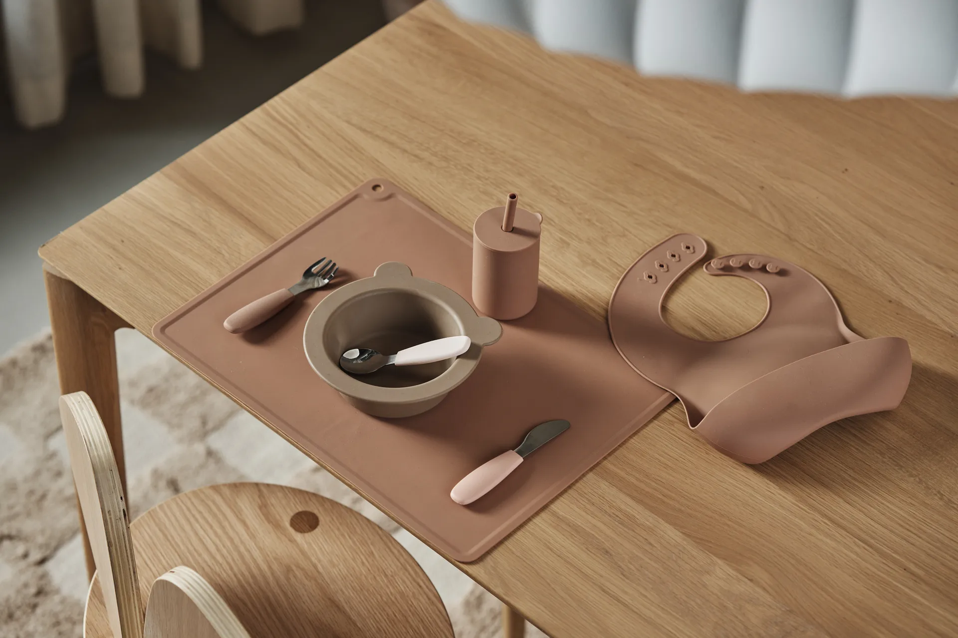 Silly slabbetje siliconen 2-pack, Vanilla-hazel Scandi Living