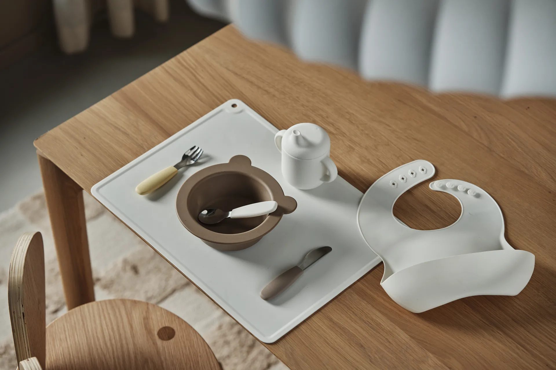 Silly slabbetje siliconen 2-pack, Vanilla-hazel Scandi Living