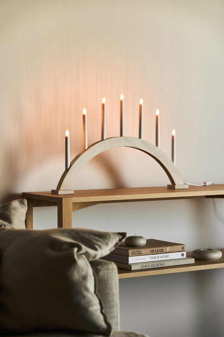 Sky adventskandelaar boog 41 cm, Wit geglazuurd Scandi Living