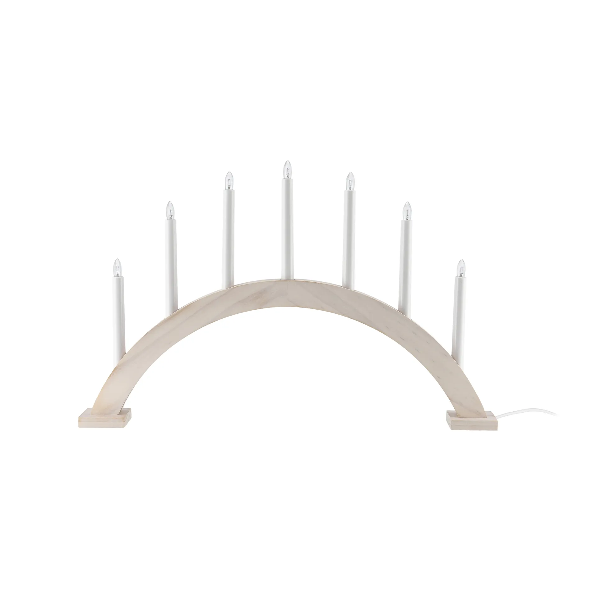 Sky adventskandelaar boog 41 cm, Wit geglazuurd Scandi Living