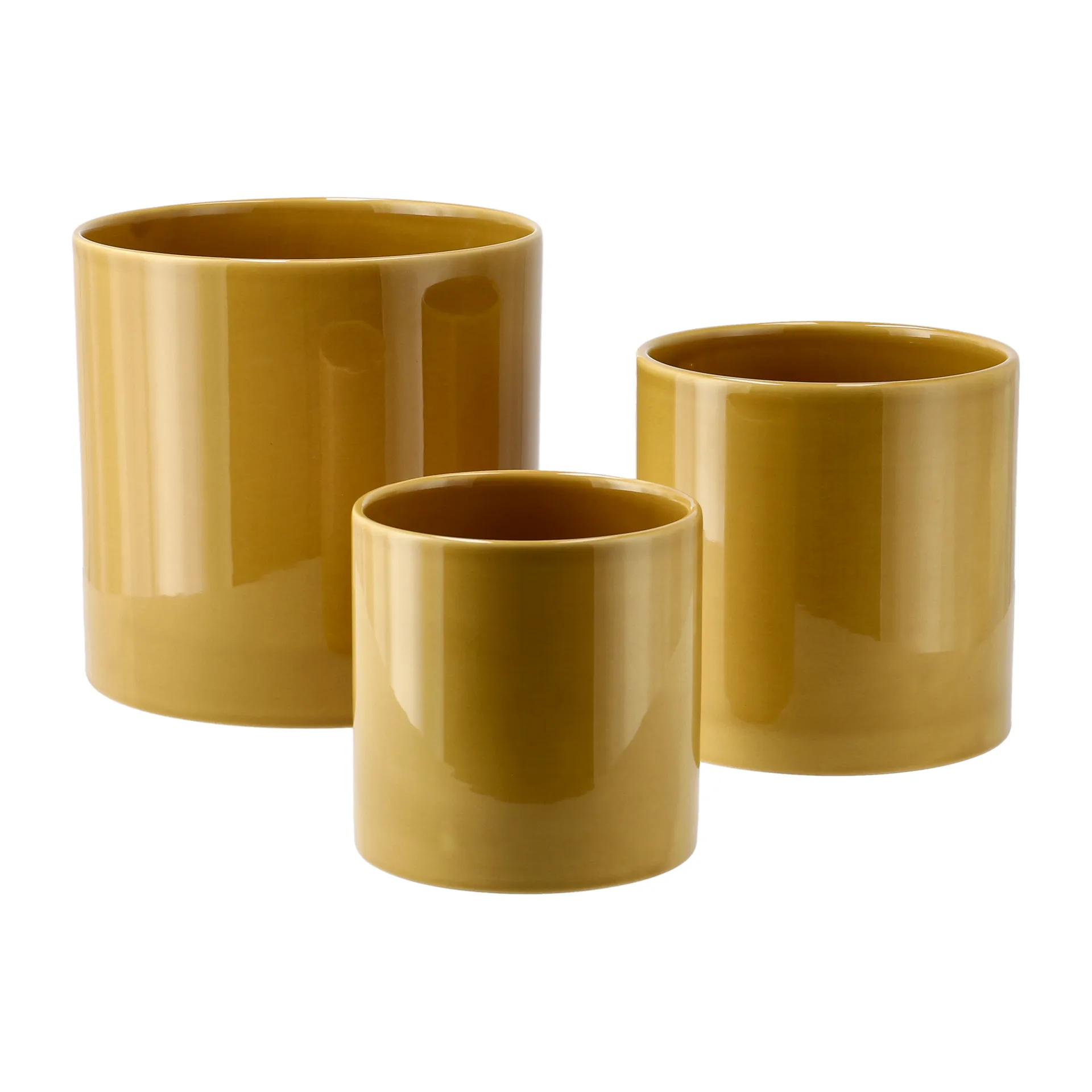 Sleek bloempot Ø12 cm, Mustard Scandi Living
