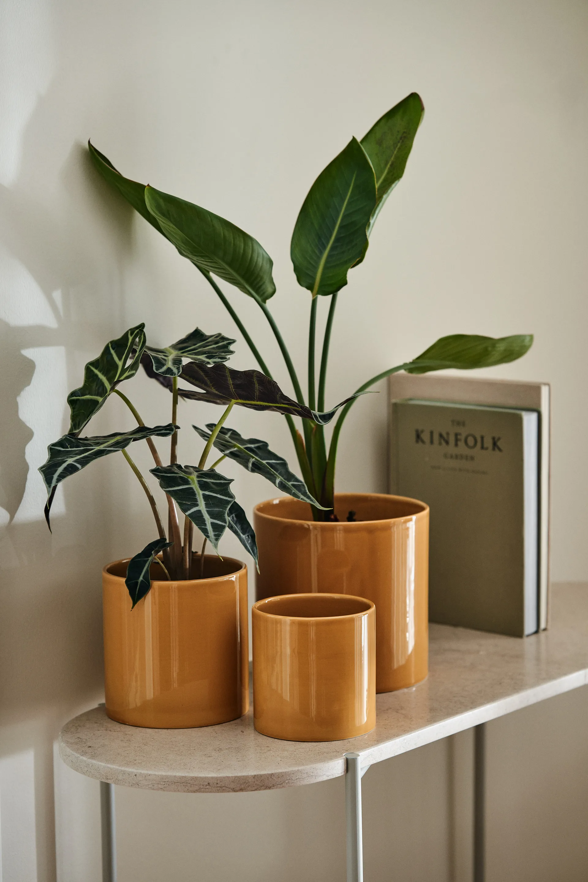 Sleek bloempot Ø19 cm, Mustard Scandi Living