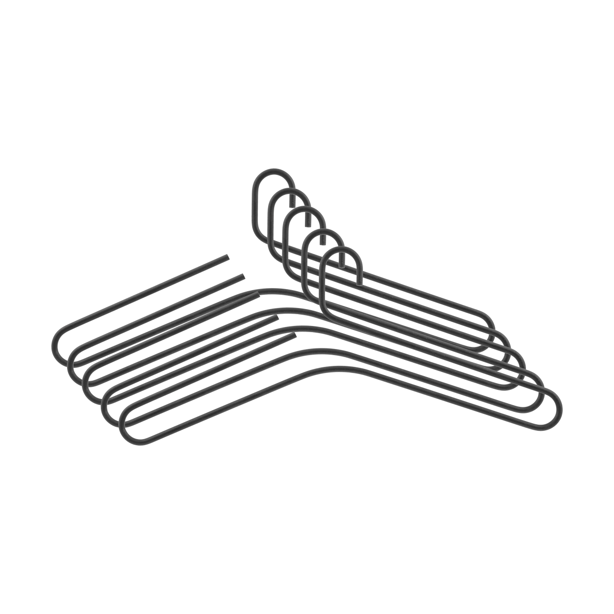 Scandi Living Smooth kledinghanger 5-pack Black | Scandinavisch Interieur | Kapstokken & hangrekken | Zwart