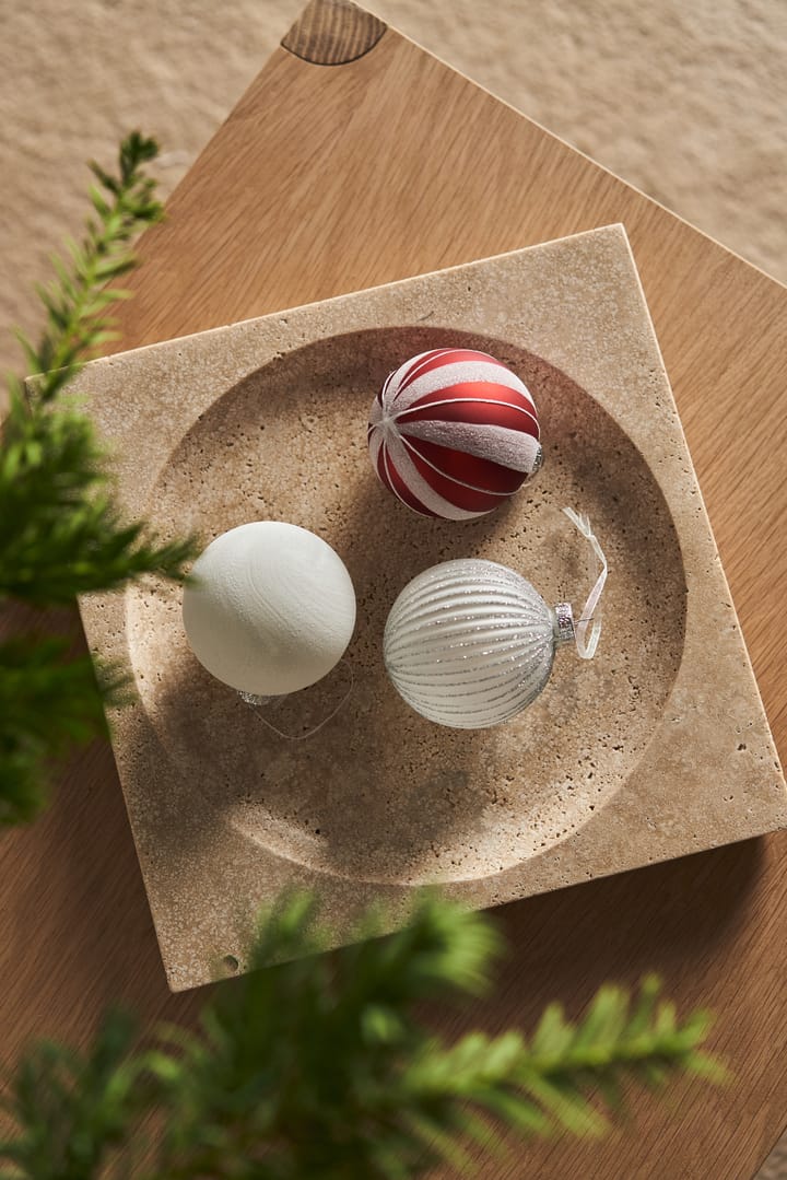Snowing kerstballen 6-pack, White Scandi Living