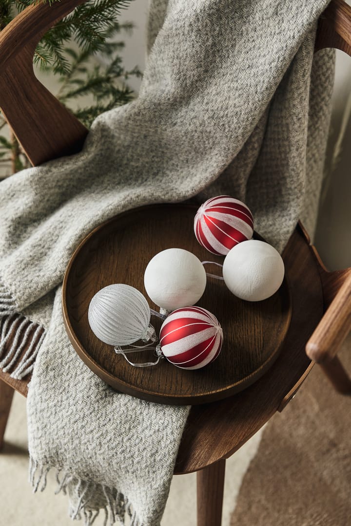 Snowing kerstballen 6-pack, White Scandi Living