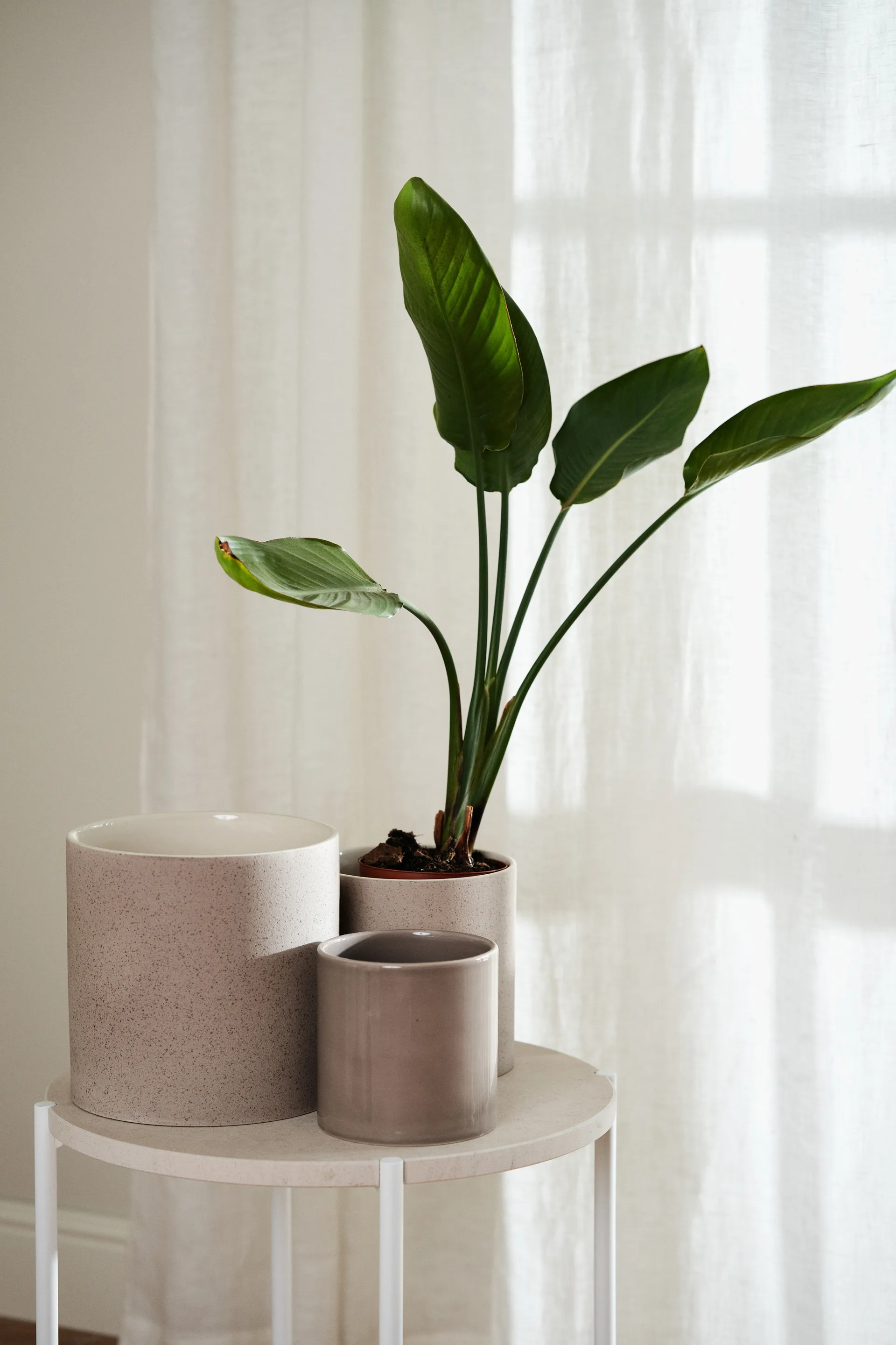Speckled bloempot Ø15 cm, Beige Scandi Living