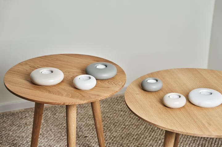 Stone waxinelichtjeshouder Ø13 cm, Wit Scandi Living