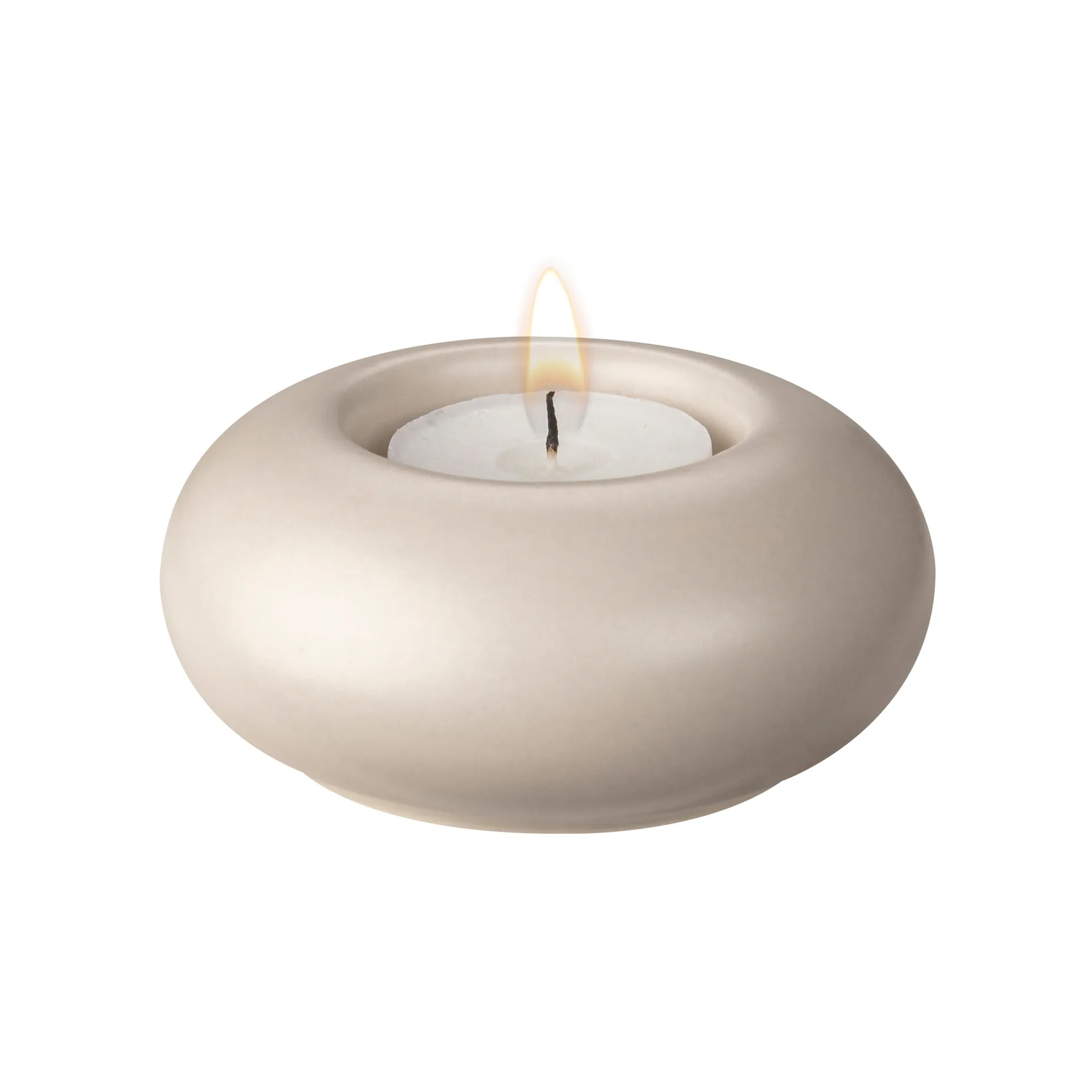 Stone waxinelichtjeshouder Ø9 cm, Beige Scandi Living