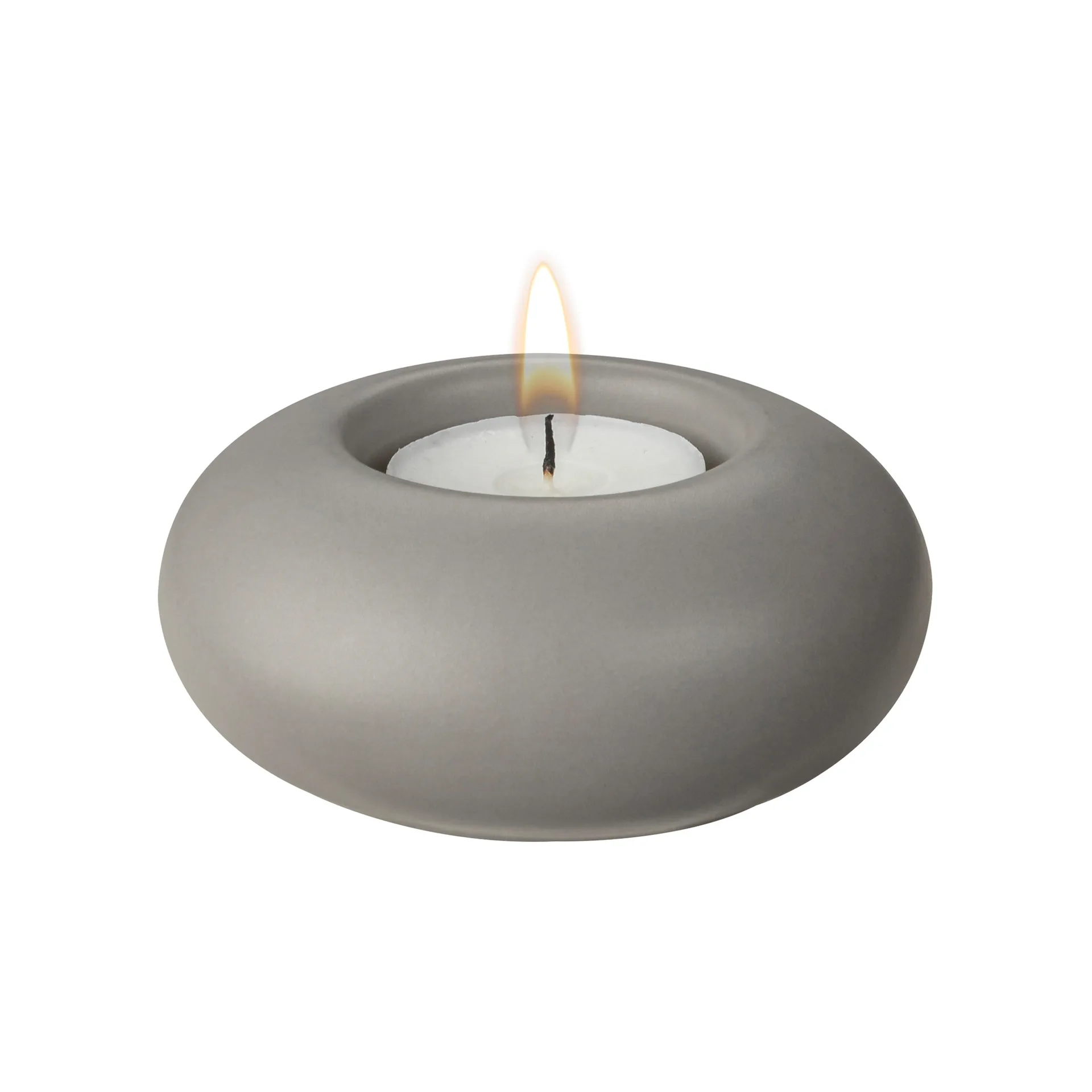 Stone waxinelichtjeshouder Ø9 cm, Grijs Scandi Living