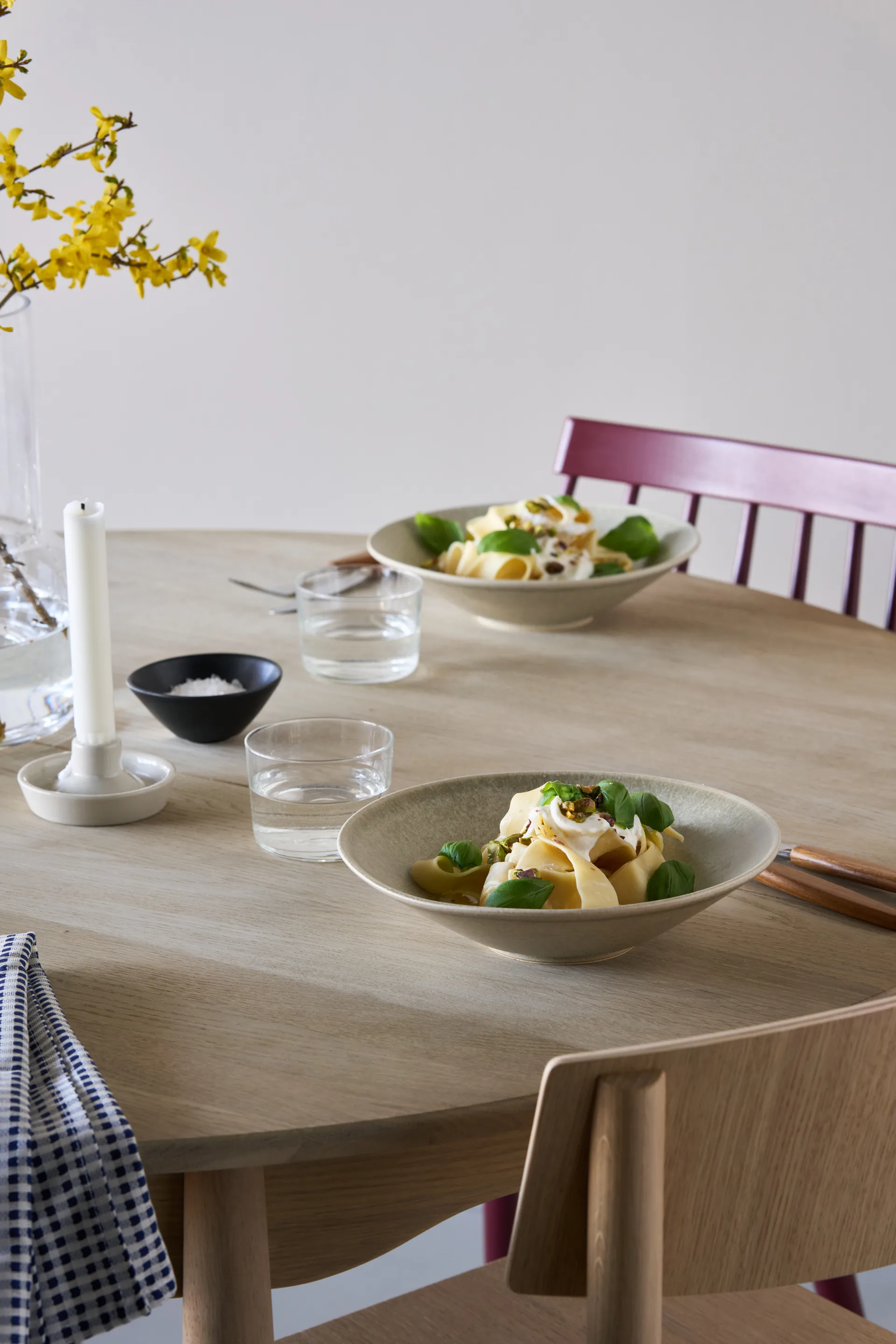 Terra pastabord, Beige steengoed, Ø22,5 cm Scandi Living