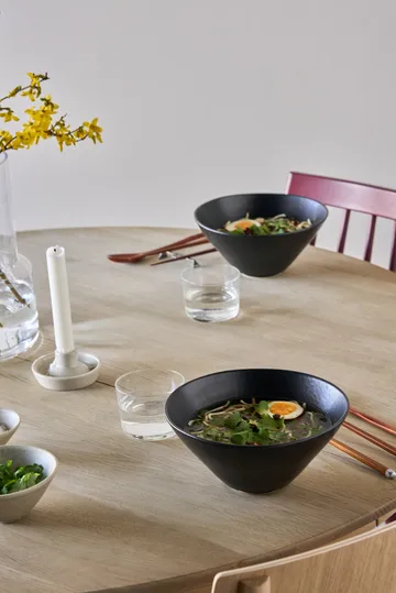 Terra ramenschotel - Zwart steengoed, Ø20 cm - Scandi Living