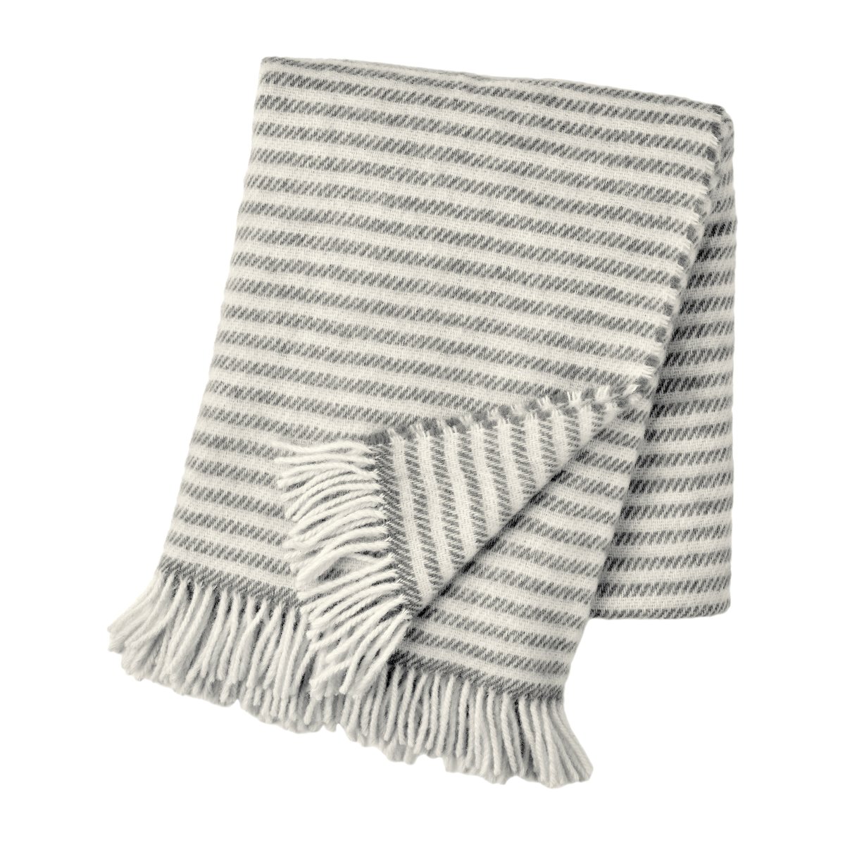 Scandi Living Tidal wollen plaid 130x180 cm Donkergrijs