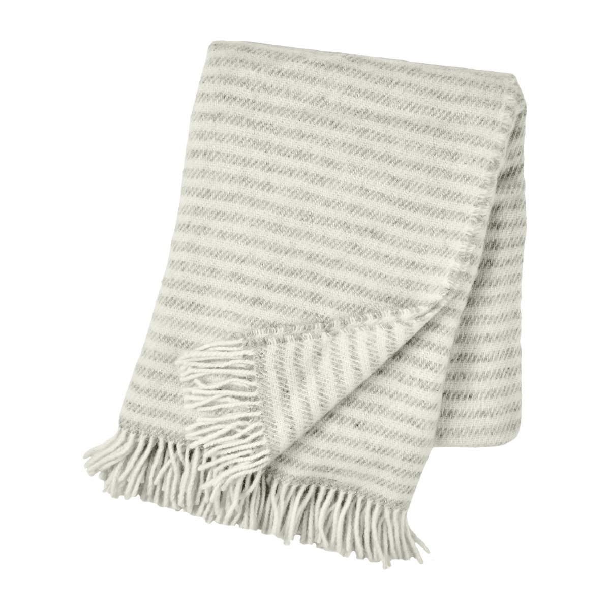 Scandi Living Tidal wollen plaid 130x180 cm Lichtgrijs