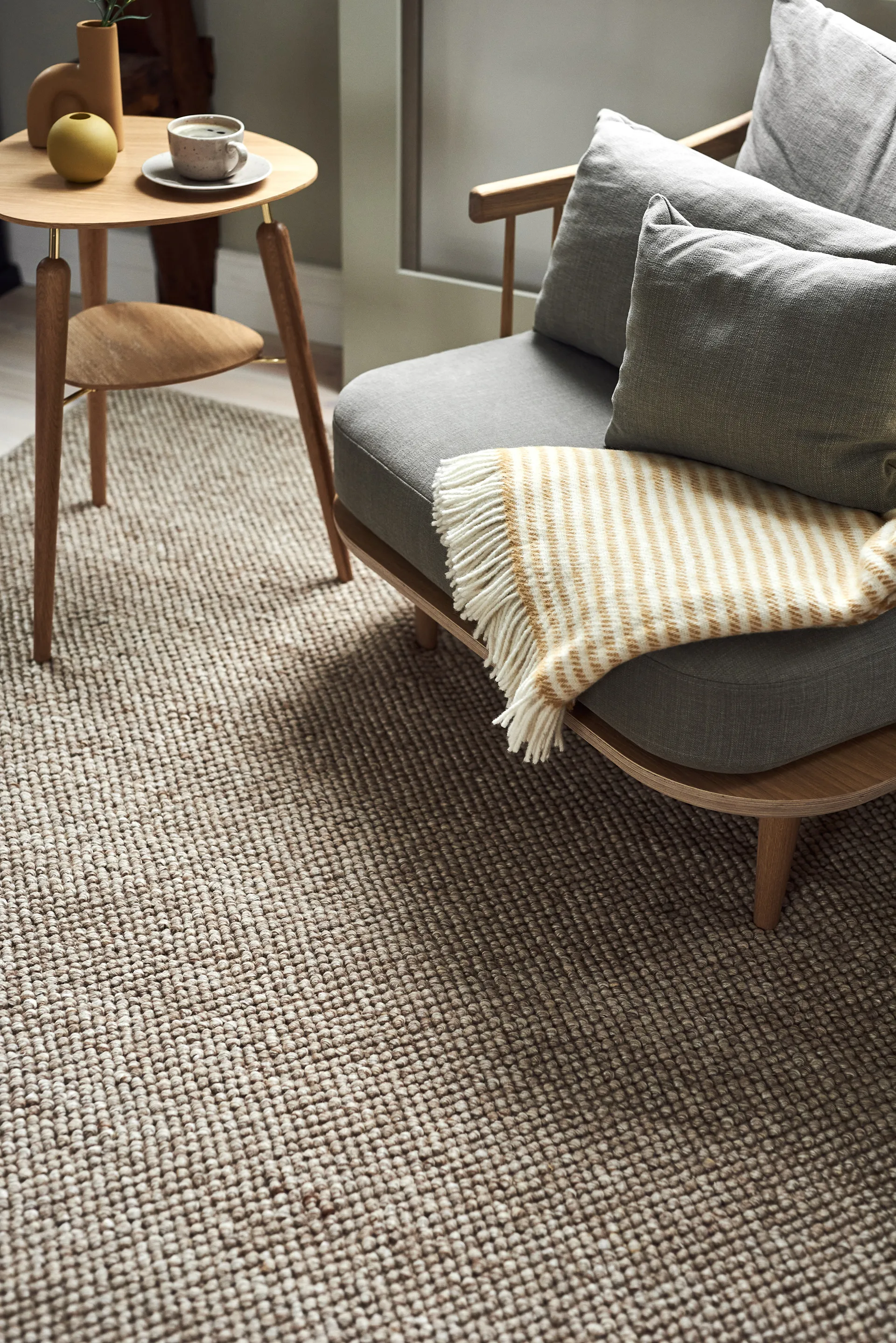 Tidal wollen plaid 130x180 cm, Mosterd Scandi Living