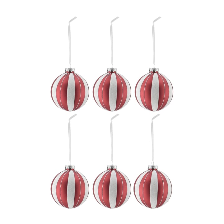 Tradition kerstballen 6-pack - Red/white - Scandi Living