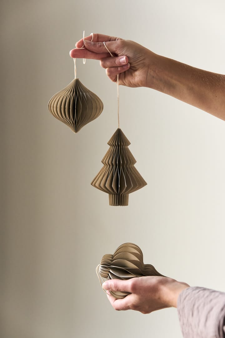 Tree kerstballen 4-pack, Beige Scandi Living
