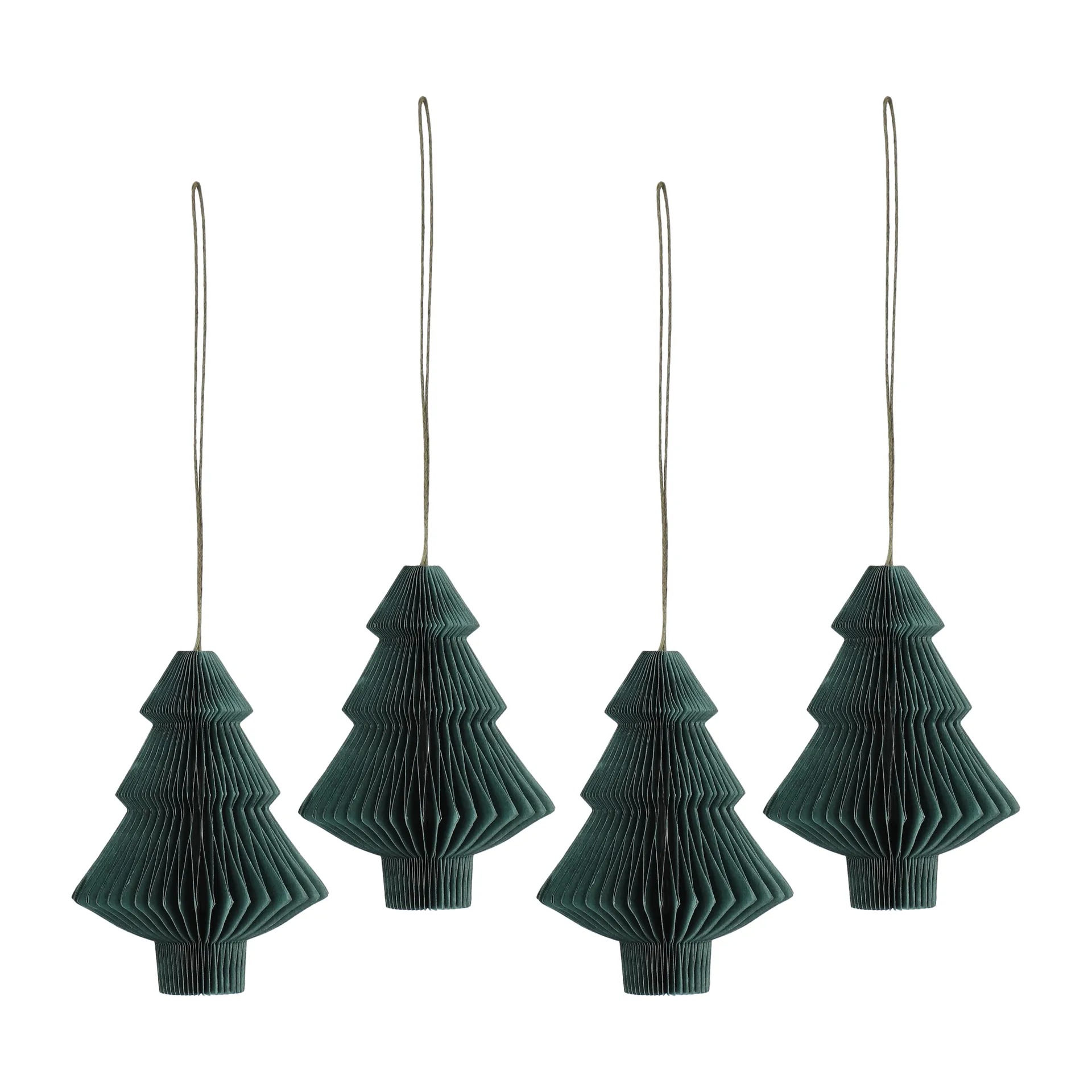 Tree kerstballen 4-pack, Forest Green Scandi Living