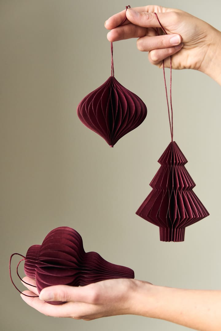 Tree kerstballen 4-pack, Red Scandi Living