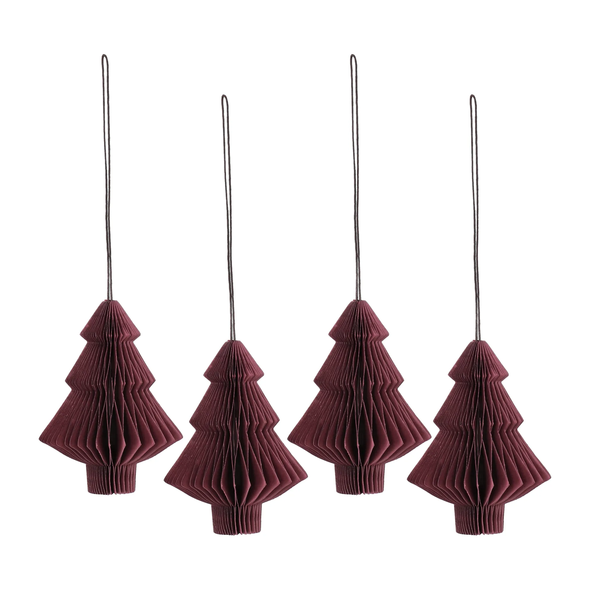 Tree kerstballen 4-pack, Red Scandi Living