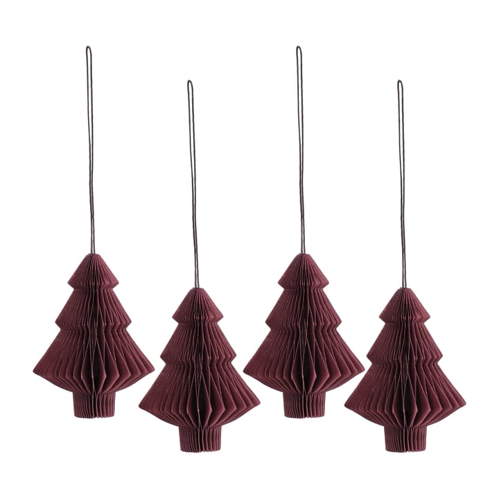 Tree kerstballen 4-pack - Red - Scandi Living