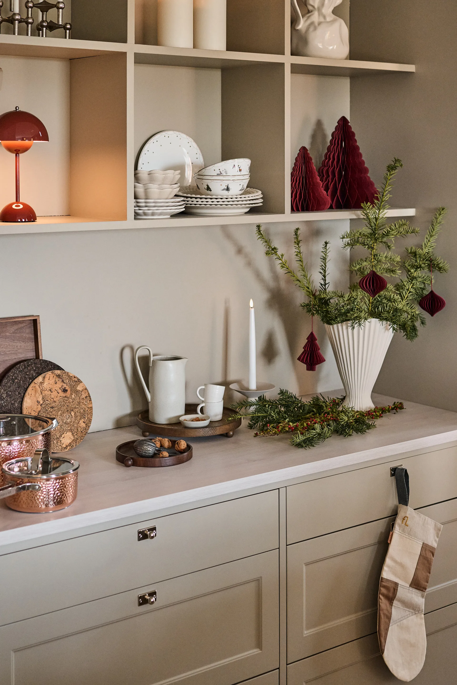 Trees kerstdecoratie 2-pack, Red Scandi Living