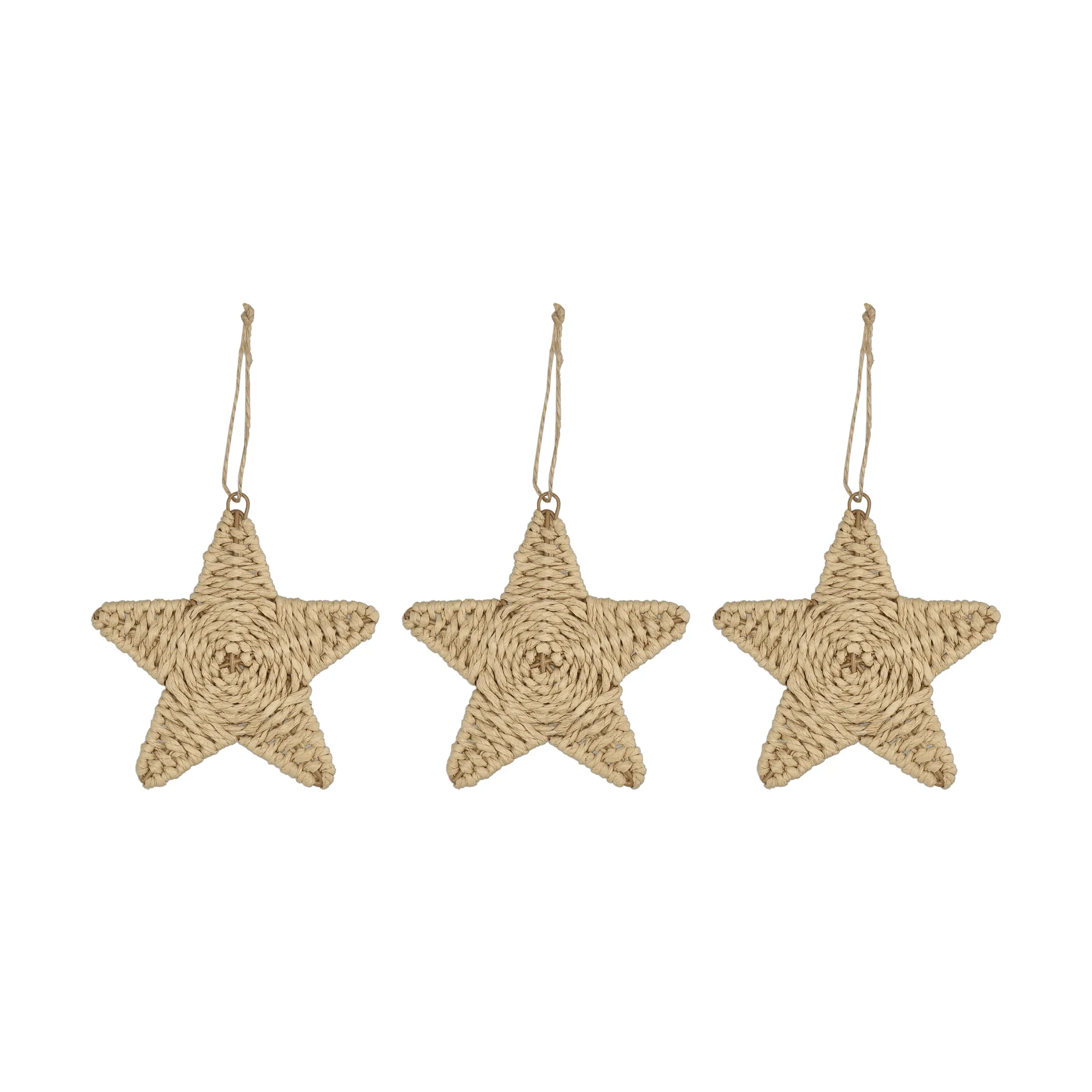Twine kerstboomhanger ster 3-pack, Naturel Scandi Living