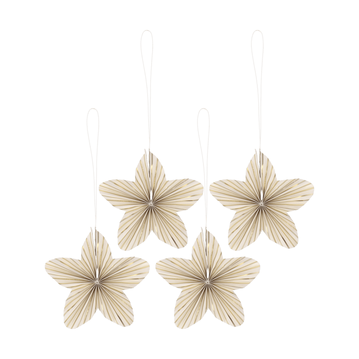 Twinkle kersthangers 4-pack, Goud gestreept Scandi Living