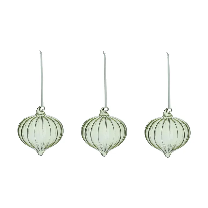 Whisper kerstbal 3-pack - Groen - Scandi Living
