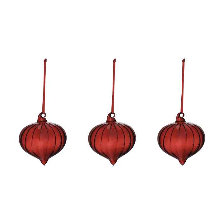 Whisper kerstbal 3-pack - Rood - Scandi Living