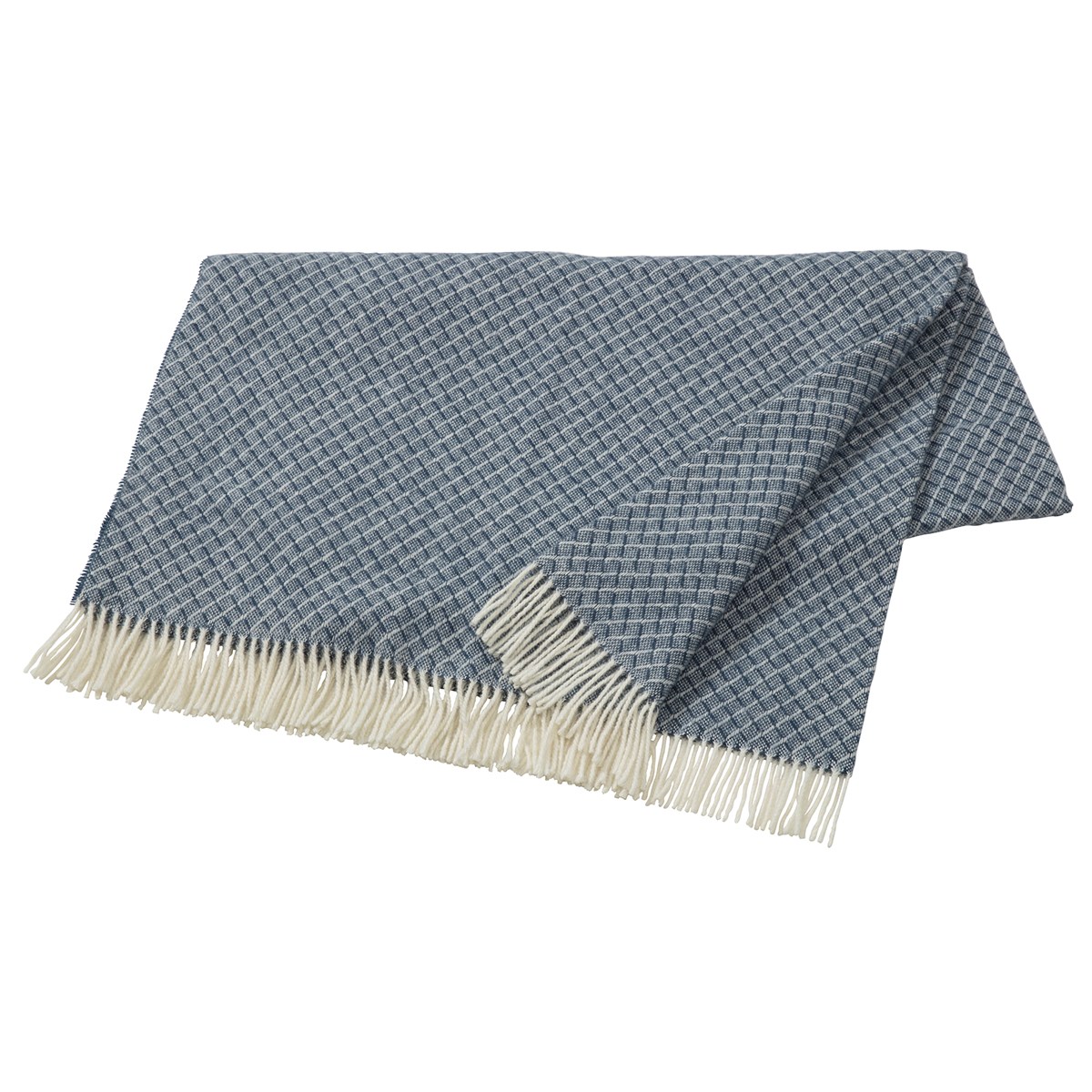 Scandi Living Wicker wollen plaid Dark blue | Scandinavisch Interieur | Wollen dekens & spreien | Blauw