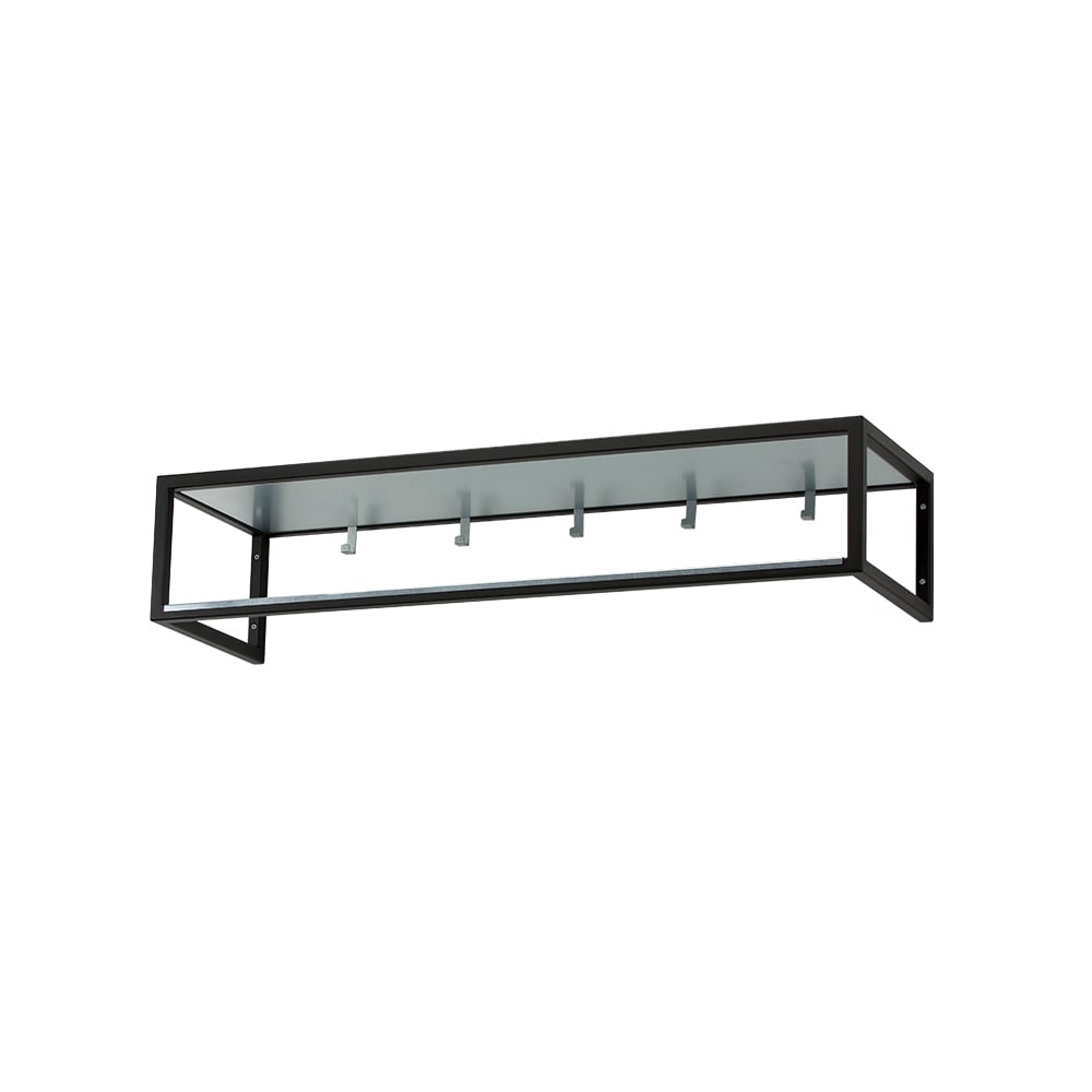 Scherlin Kapstok 11 Zwarte lak, zinken blad | Scandinavisch Interieur | Garderobehaken & hoedenplanken | Zwart