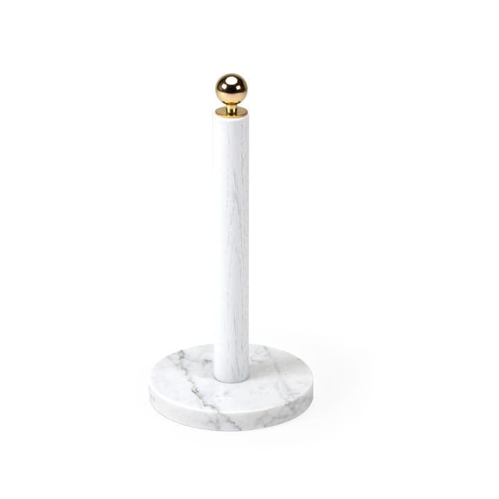 Keukenrolhouder - Wit, messing knop - Scherlin