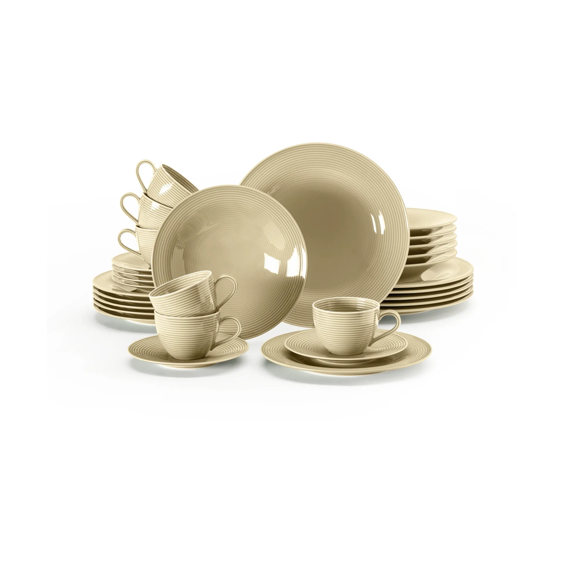 Beat serviesset 30-delig, Zandbeige Seltmann Weiden