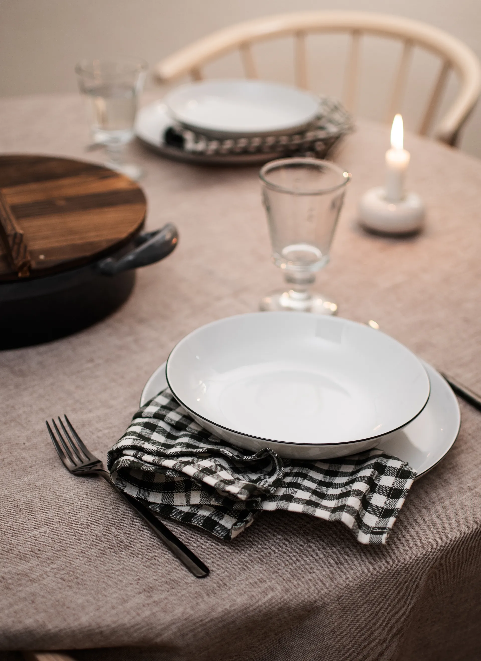 Lido black line serviesset 12-delig, Wit met zwarte rand Seltmann Weiden