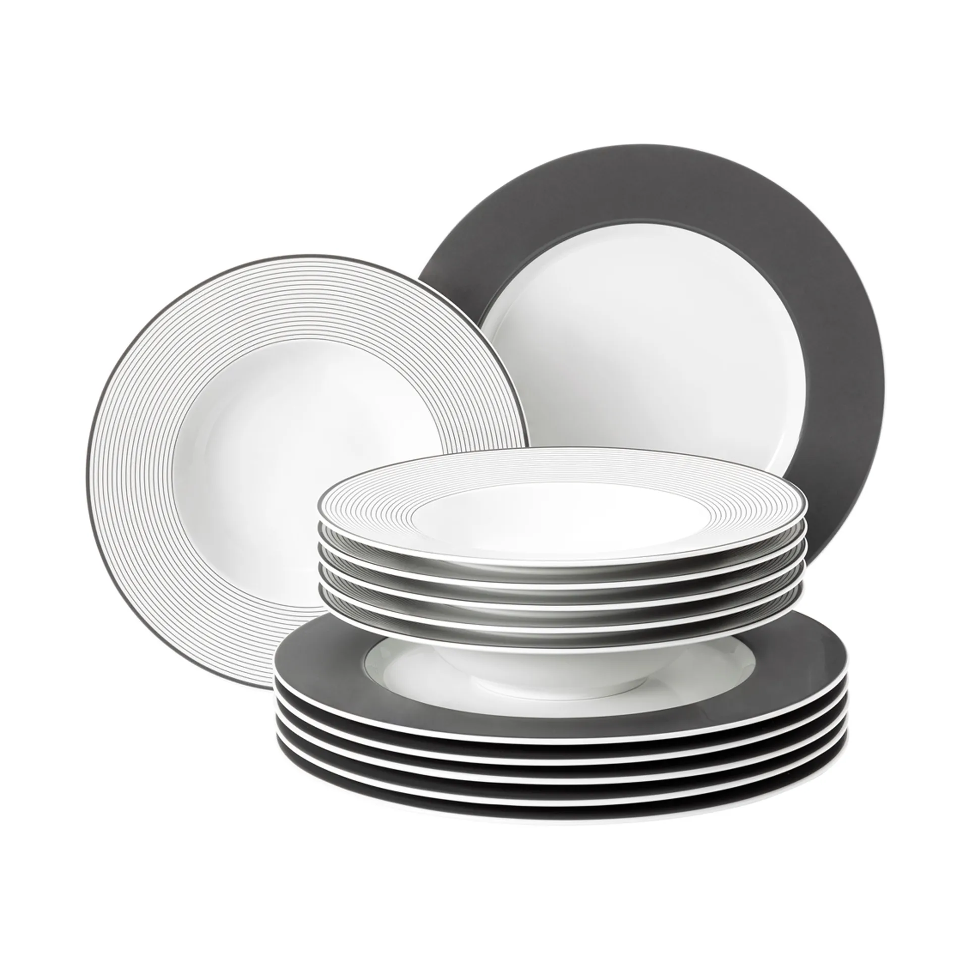 No Limits serviesset 12-delig, Antraciet Seltmann Weiden