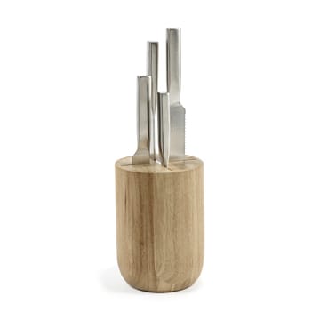 Basis messenset met messenblok, 5 stuks - Wood-steel grey - Serax