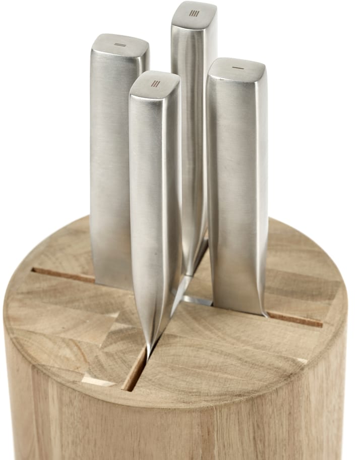 Basis messenset met messenblok, 5 stuks, Wood-steel grey Serax