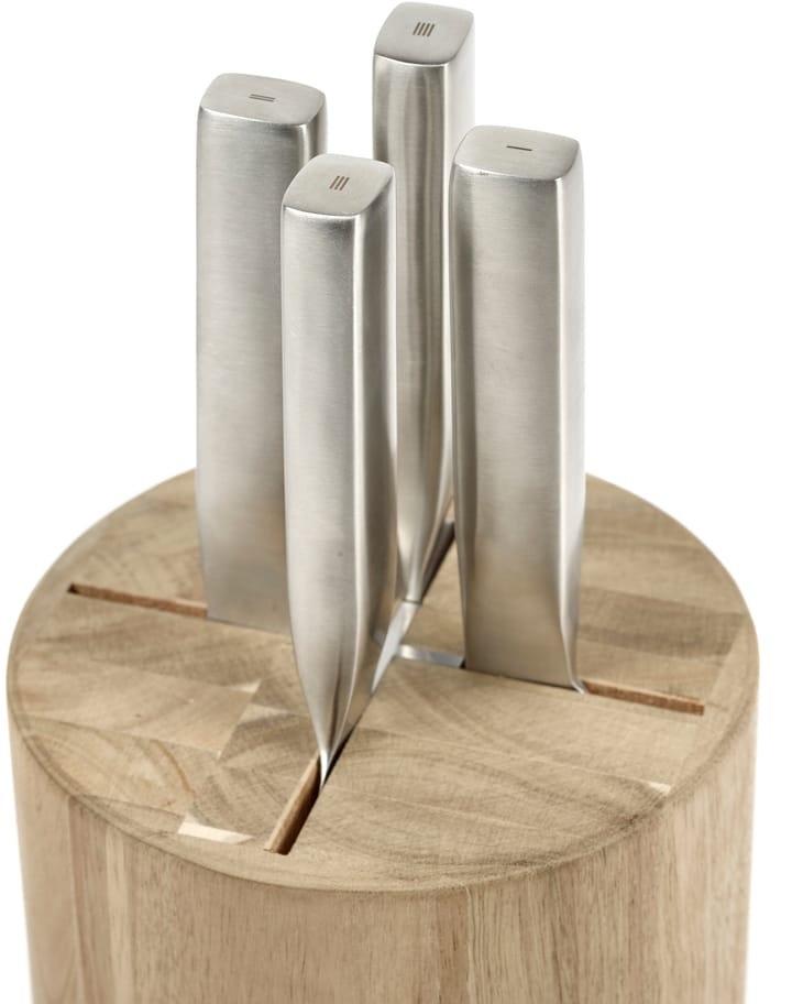 Basis messenset met messenblok, 5 stuks - Wood-steel grey - Serax