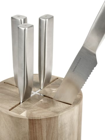 Basis messenset met messenblok, 5 stuks - Wood-steel grey - Serax