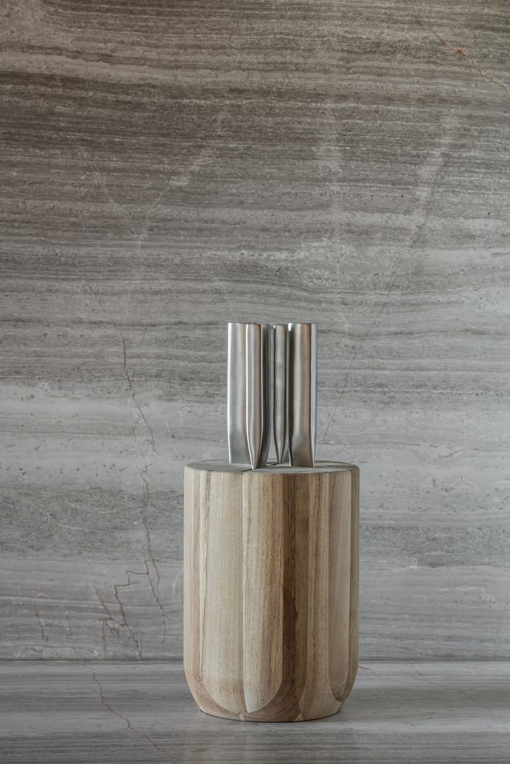 Basis messenset met messenblok, 5 stuks, Wood-steel grey Serax