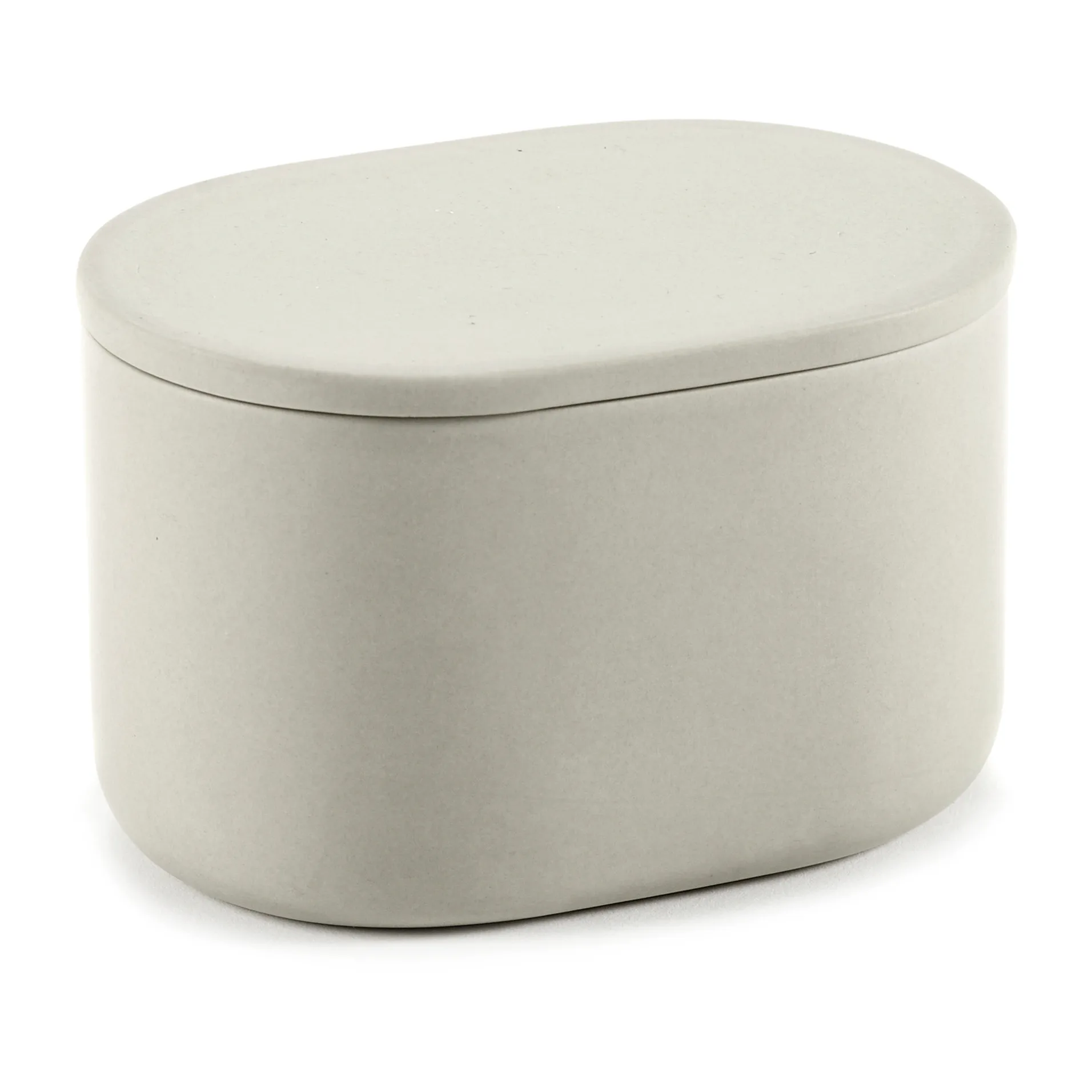 Cose ovale opbergpot met deksel hoog 6,5x10,2 cm, Beige Serax