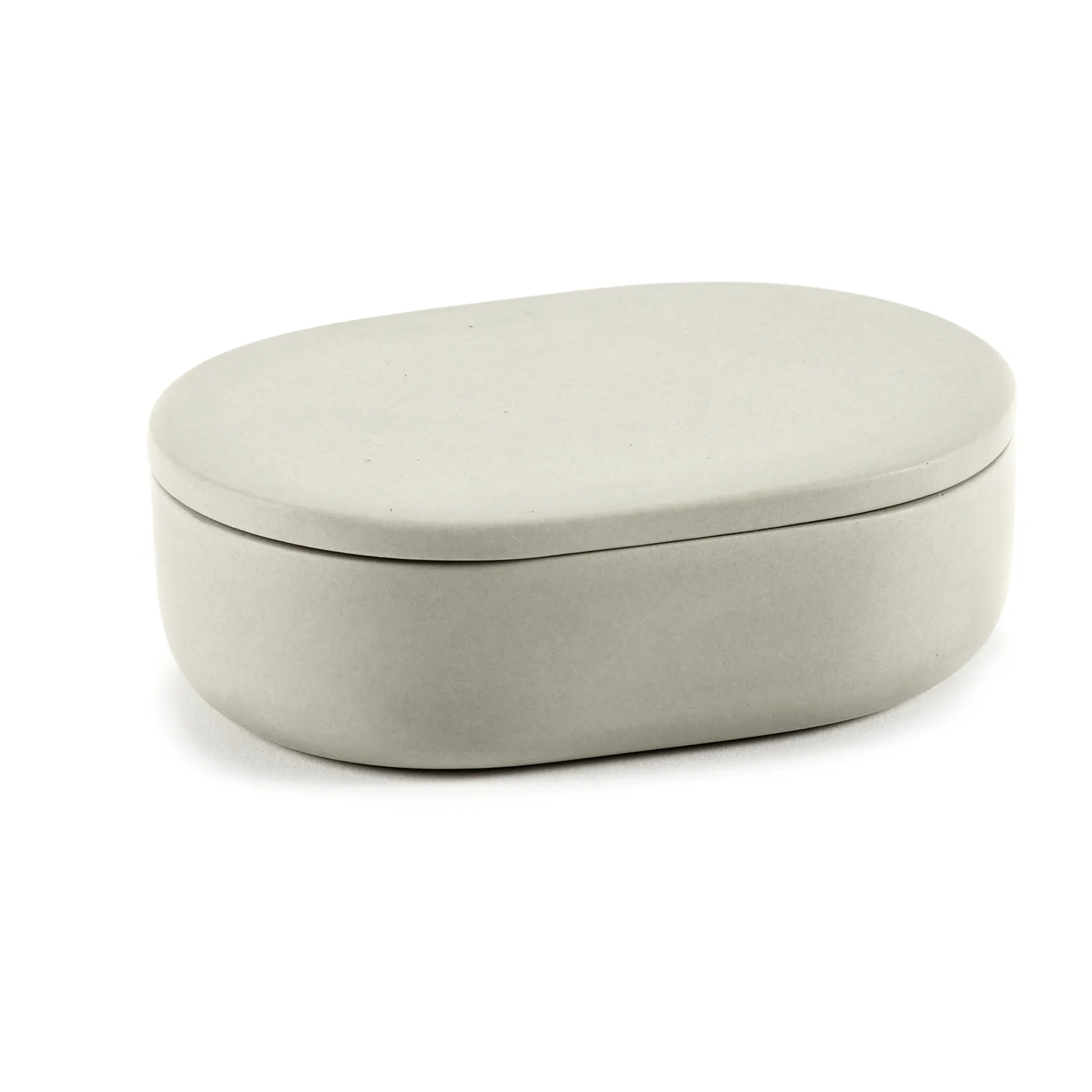 Cose ovale opbergpot met deksel S 3,3x10,2 cm, Beige Serax